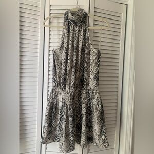 DO+BE Black and Gray high neck snakeskin dress